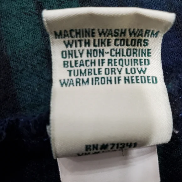 LL Bean flannel pajamas women's XL petite green and blue Scotch plaid pockets - Picture 10 of 16
